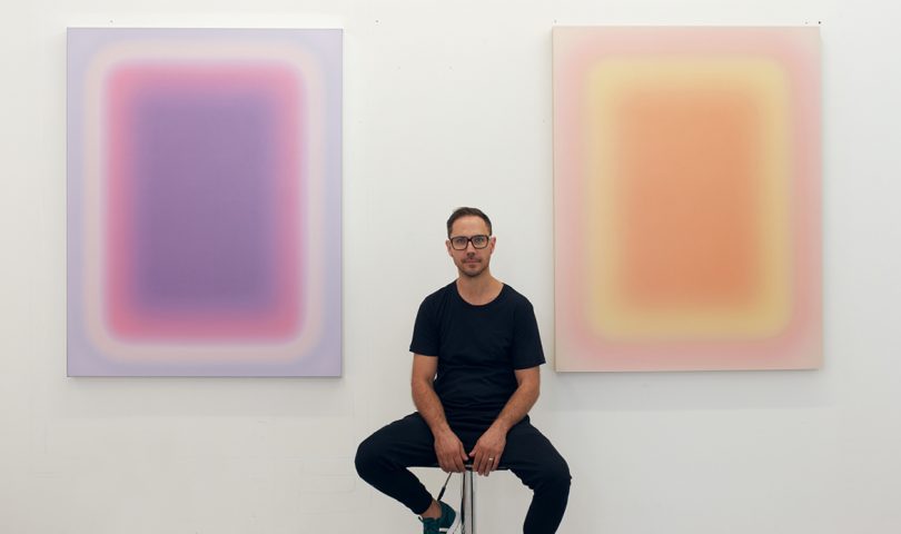 This in-demand artist’s debut New Zealand exhibition is a vivid play of colour and light