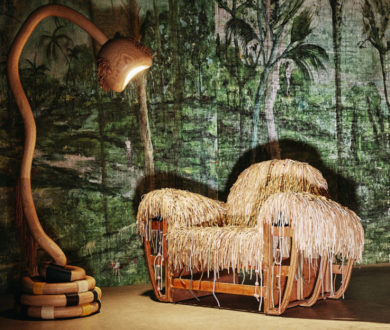Jungle chair and Snake floor lamp