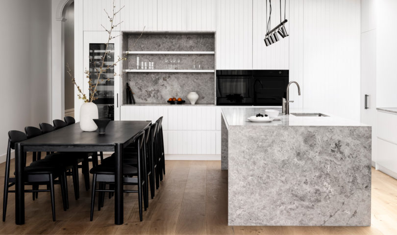 With its seamless integration of appliances, this modern Melbourne kitchen is a minimalist masterpiece