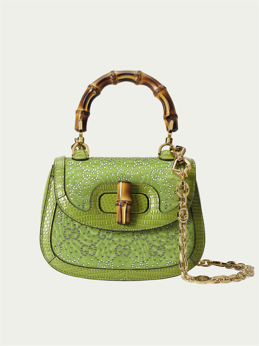 Gucci Bamboo 1947 crocodile bag in Green Precious Skins