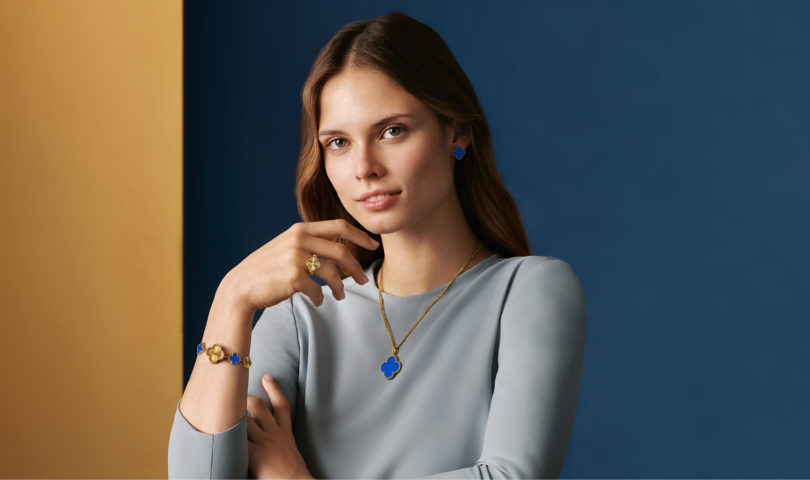 Van Cleef & Arpels have expanded the Alhambra collection with a striking blue hue